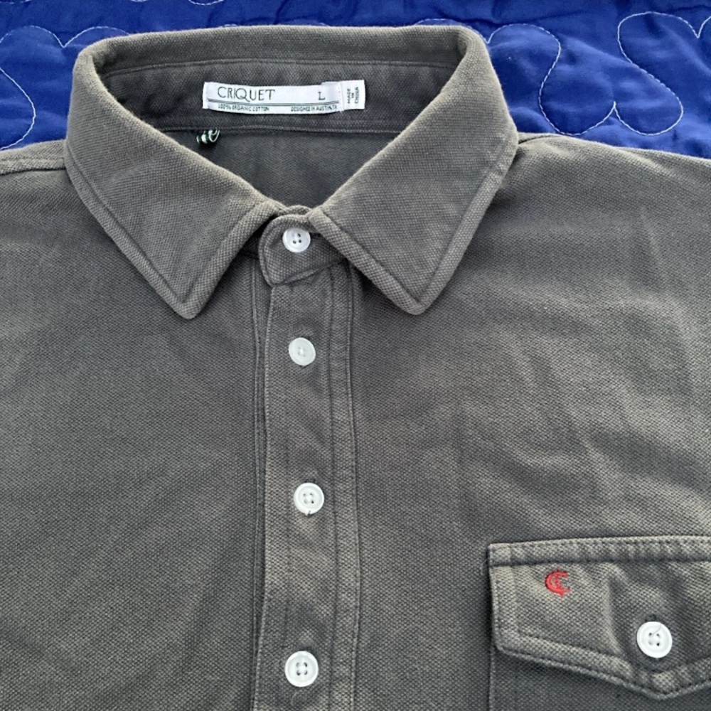 Criquet Brown Long-Sleeve Polo Shirt
